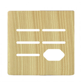 Placa p/ 5 Interruptores + Tomada 4x4 - Novara Maple